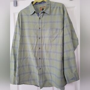 Horny Toad Men's Cotton Plaid Shirt Made in Portugal Long Sleeve Buttondown